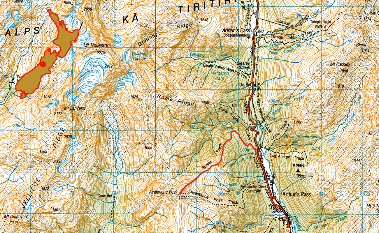 Avalanche-Peak-route