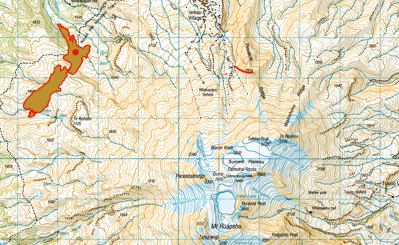 Ruapehu-Pinnacles-route