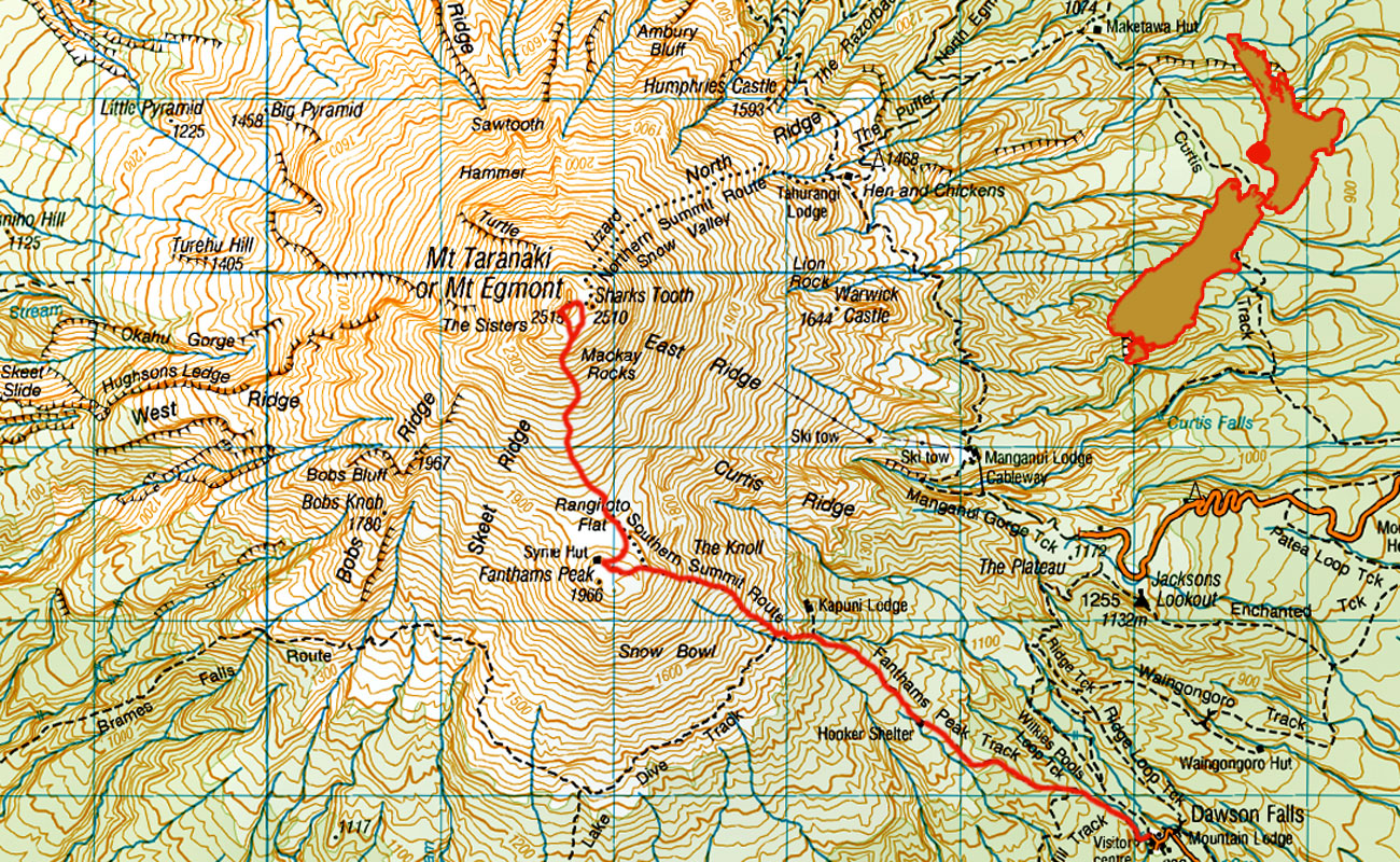 Taranaki-Syme-Hut-route-to-summit
