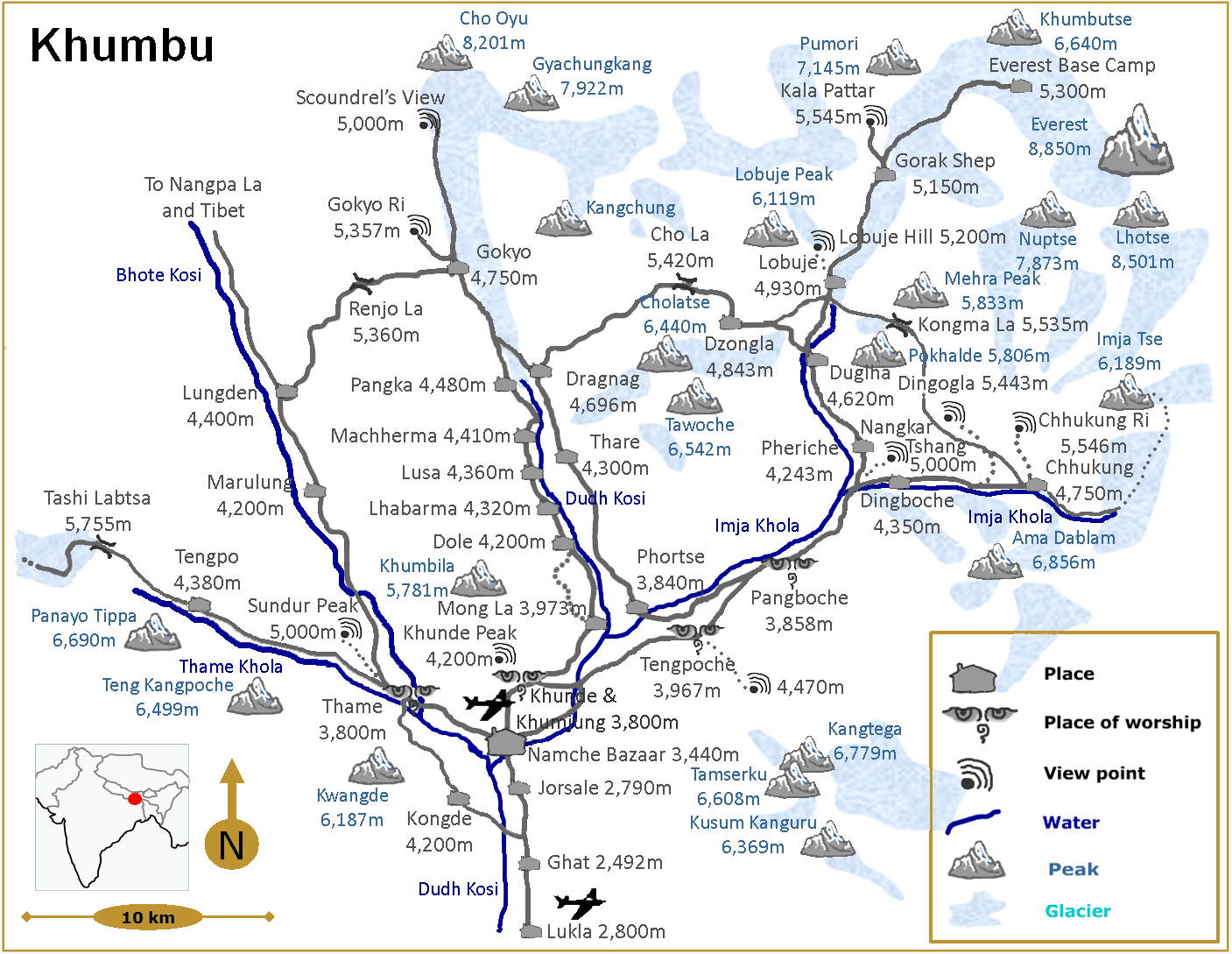 Khumbu route map occasionalclimber.co.nz