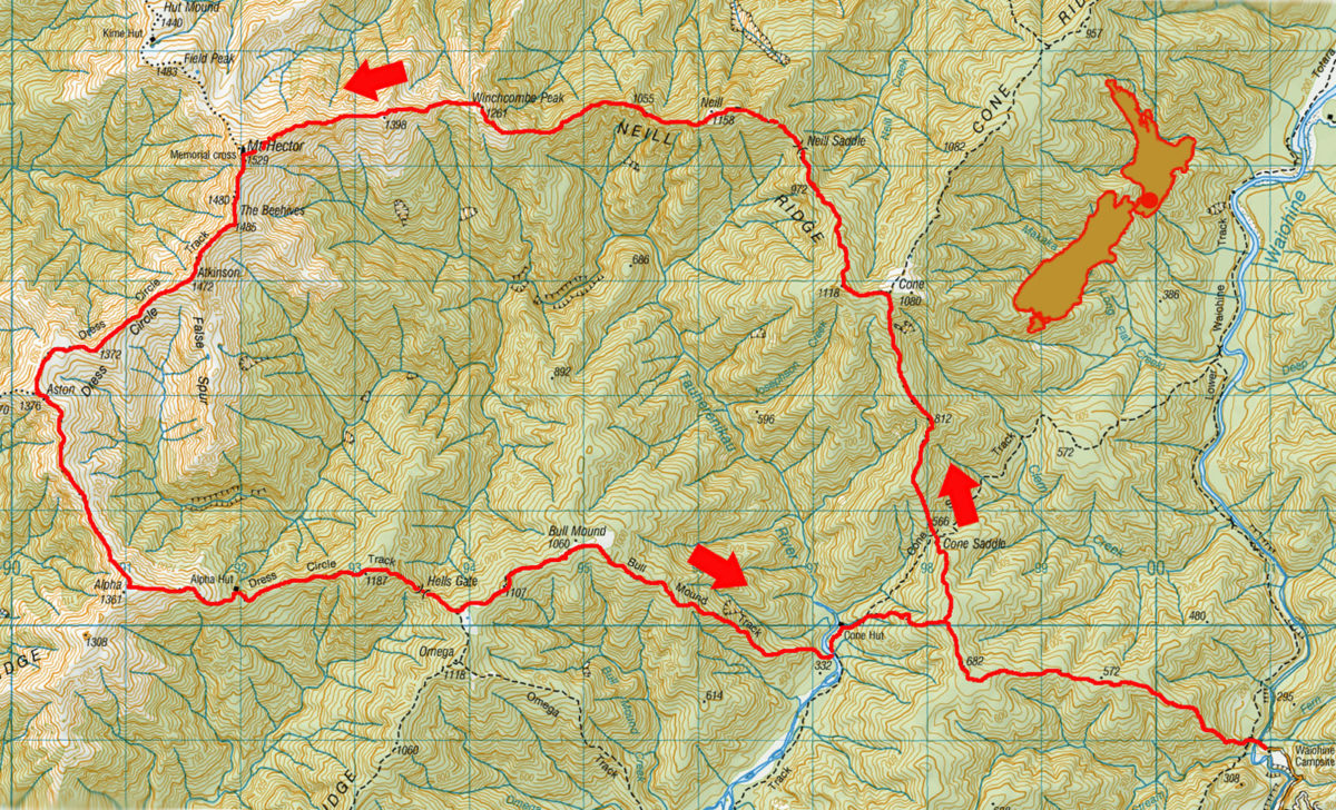 Neill Ridge Bull Mound route map